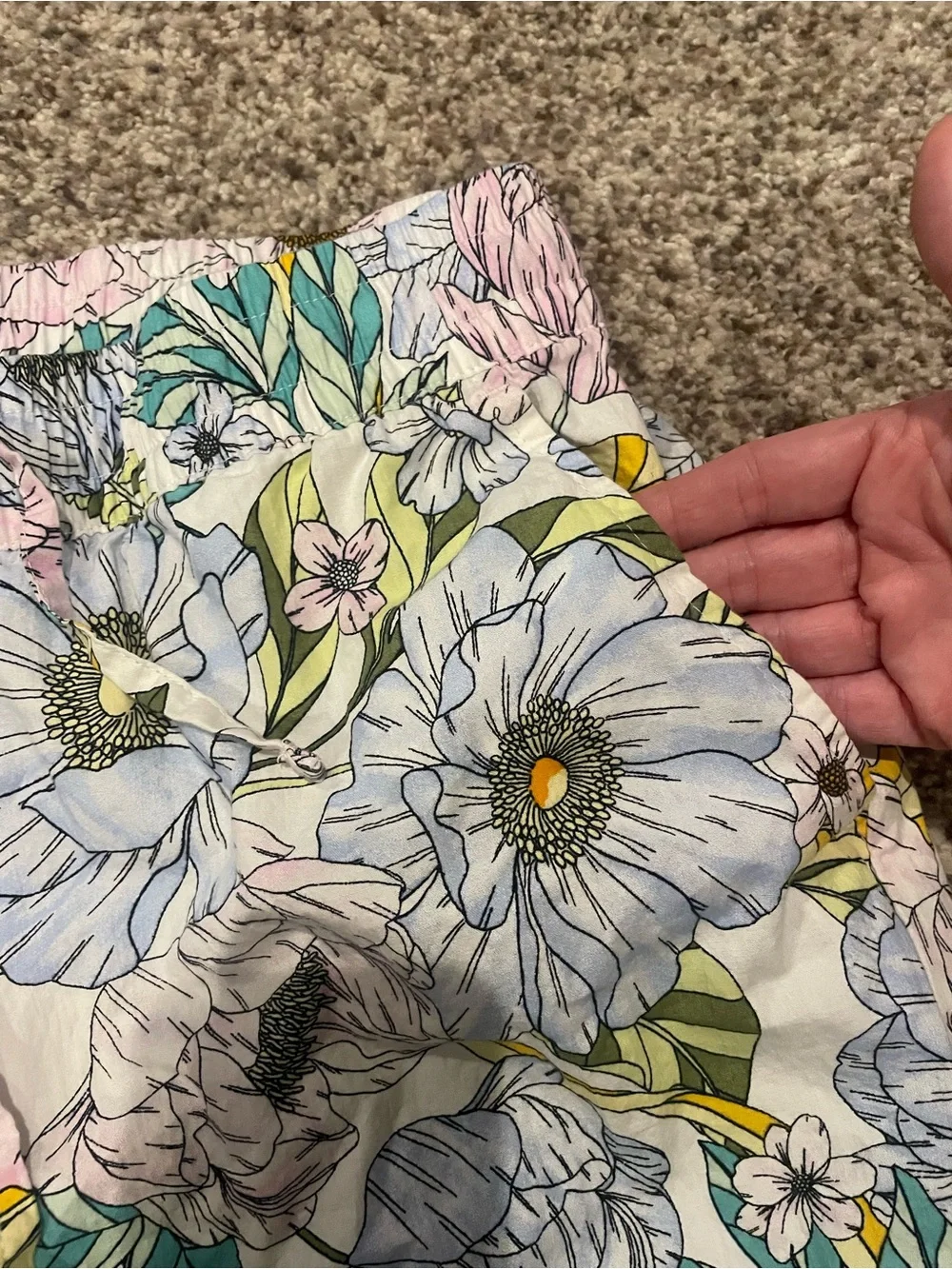 GAP Floral Lounge Pajama Pants - Pastel Blue, Pink & Green